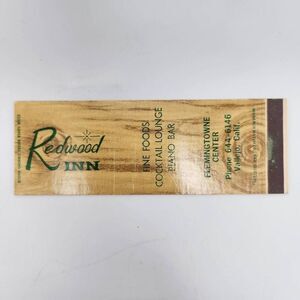 Vintage Matchcover Redwood Inn Restaurant Lounge Piano Bar Vallejo California